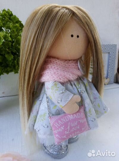 Кукла Тильда. Интерьерная кукла в розовом