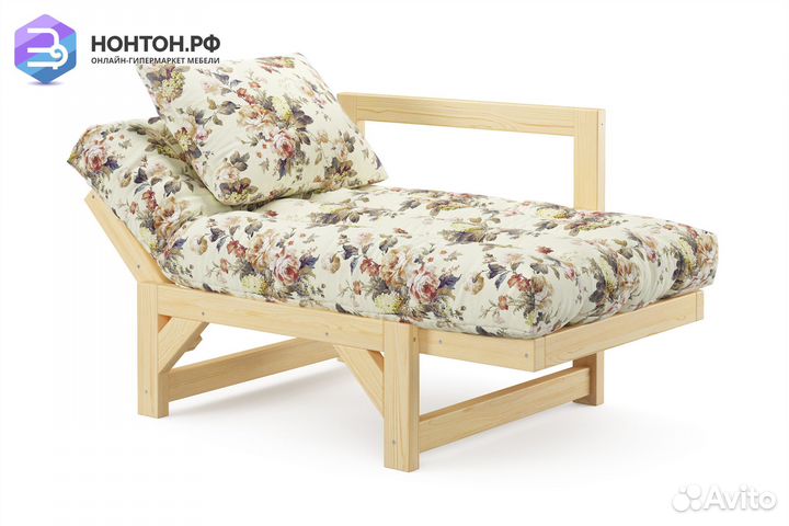 Кресло Амбер желтое с цветами