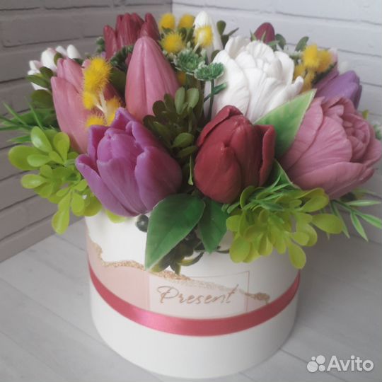 Букет тюльпанов из мыла