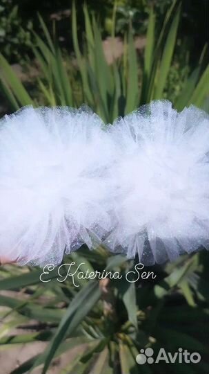 Банты для волос белые