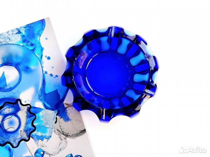 Пепельница цветное стекло СССР ваза конфетница