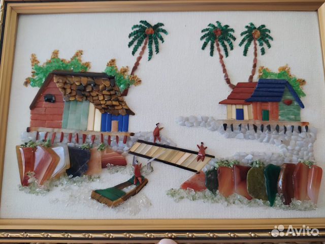 Картина с натуральными камнями. Сингапур