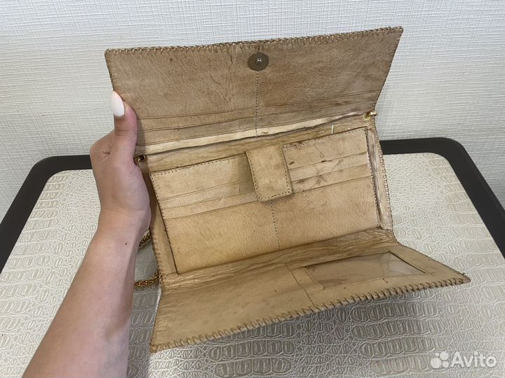 Сумка клатч из питона, нат. кожа, ручная работа