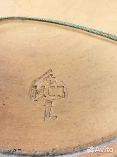 Старая роспись маслом на тарелке 