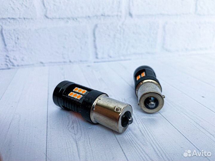 Led лампы P21W светодиодные желтые (оранжевые)