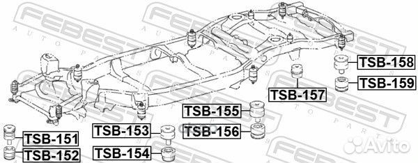 Подушка рамы toyota land cruiser 200 UZJ200/VDJ