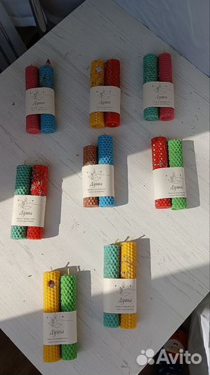 Свечи ручной работы из вощины набор