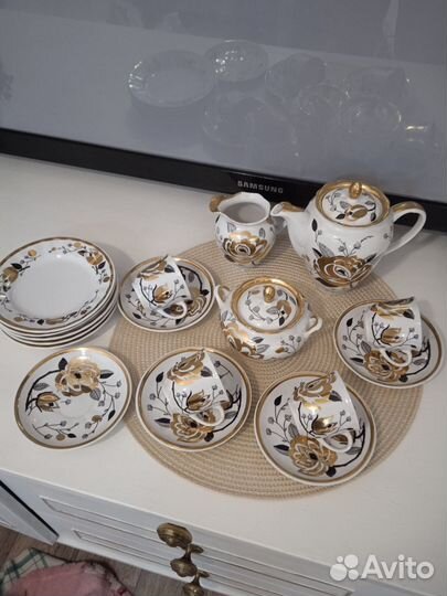 Сервиз кофейный Золотая Роза Вербилки СССР