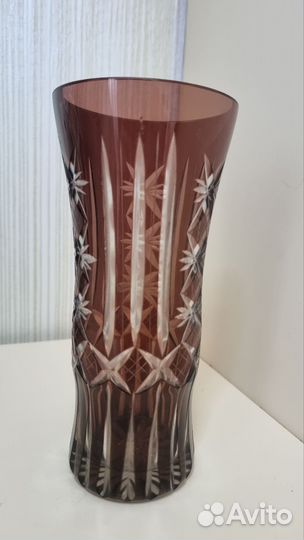 Ваза, ладья зеленое стекло. 50 е г