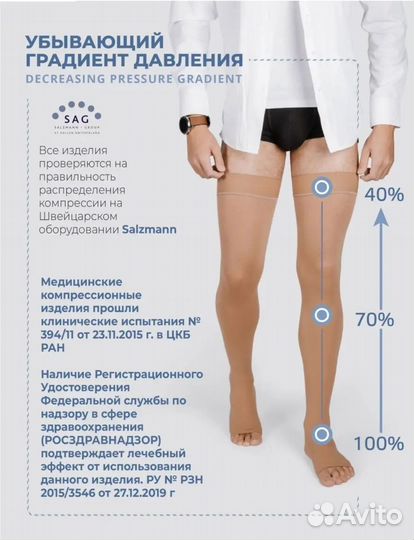 Компрессионные чулки 2 класс Heeber для беременных