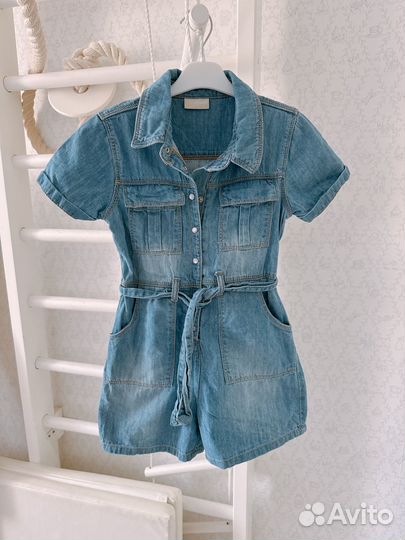 Джинсовый комбинезон для девочки 128-134