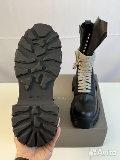 Rick Owens Bozo Tractor Lace Up Combat Black 10US