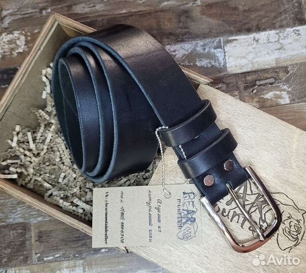 Ремень из натуральной кожи ручной работы