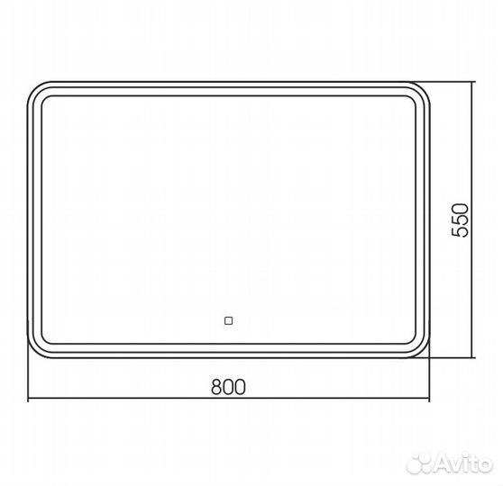 Зеркало azario Давид 800х550 c подсветкой и димме