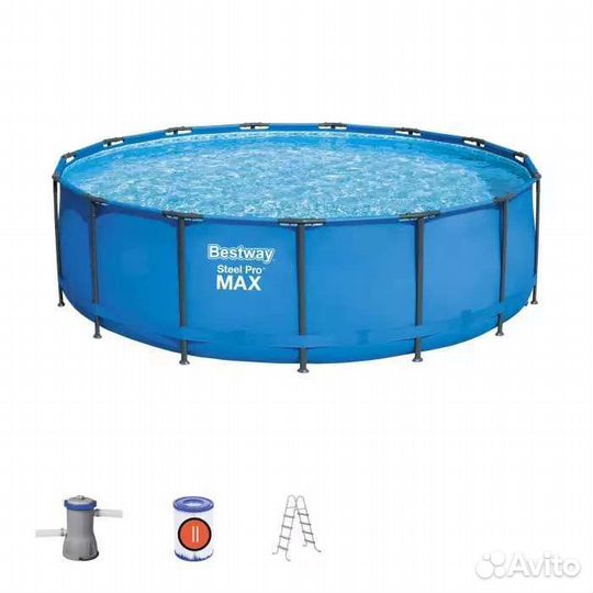 Бассейн 457*122см Bestway Steel Pro Max синий