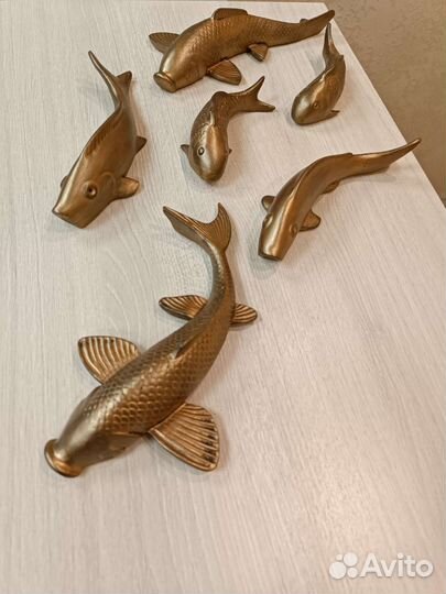 Рыбы декорация на стену. Бронзовые