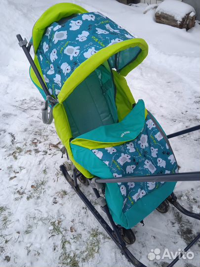 Детские зимние санки коляска бу