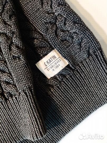 Свитер джемпер хлопок асфальт серый США Katin