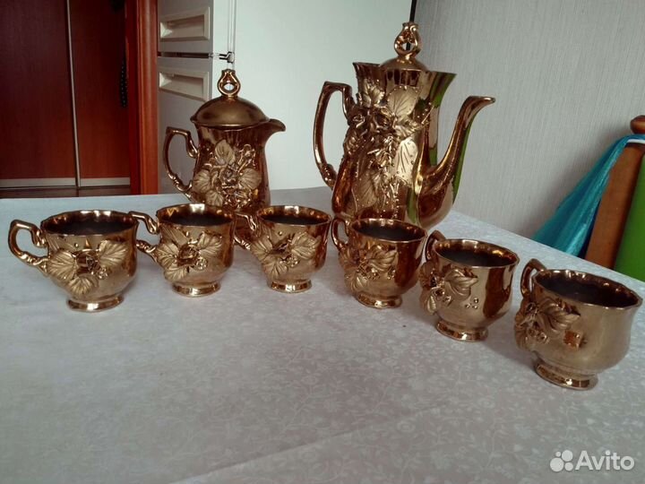 Сервиз кофейный золото