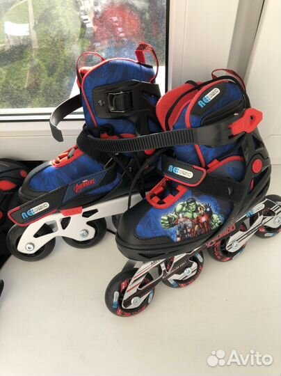 Ролики Marvel + защитная экипировка+ сумка 31-36