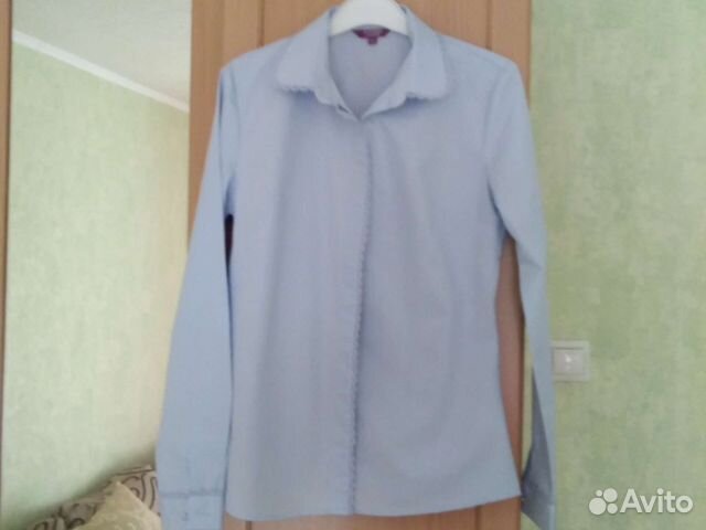 Блузка школьная голубая рост 164