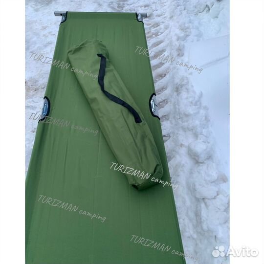 Раскладушка туристическая 190*64*42 зеленая
