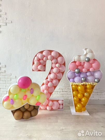 Цифра из шаров. Аэромазайка