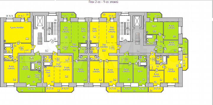 2-к. квартира, 59,5 м², 6/9 эт.