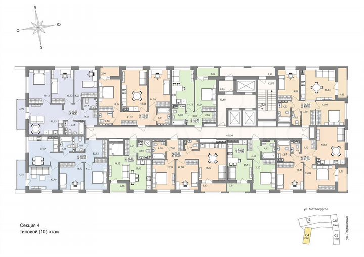 2-к. квартира, 58,1 м², 24/25 эт.