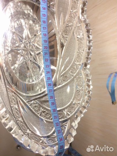 Хрусталь Ваза ладья Богемия винтаж