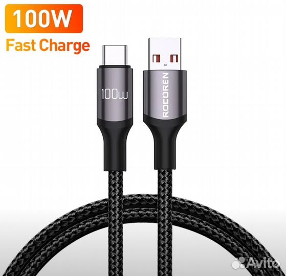 Кабель Rocoren USB Type C 100 W