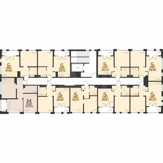 1-к. квартира, 40 м², 2/5 эт.