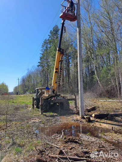 Установка опор лэп, сип, электромонтаж