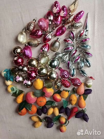 Елочные игрушки СССР ватные