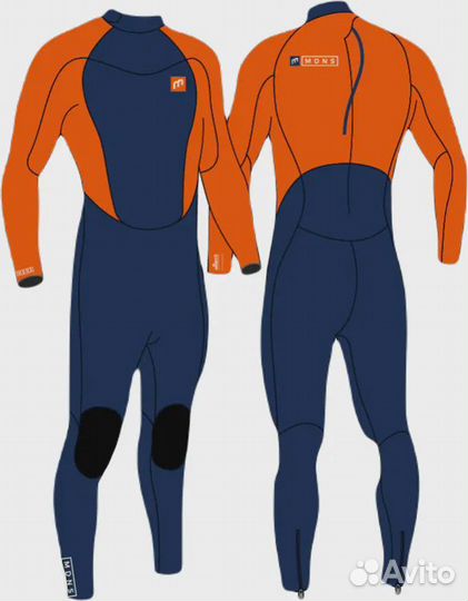 Гидрокостюм mdns Pioneer Boy 3/2mm Steamer Navy/Or