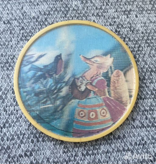 Значок времен СССР - Басня Ворона и Лисица - Детск