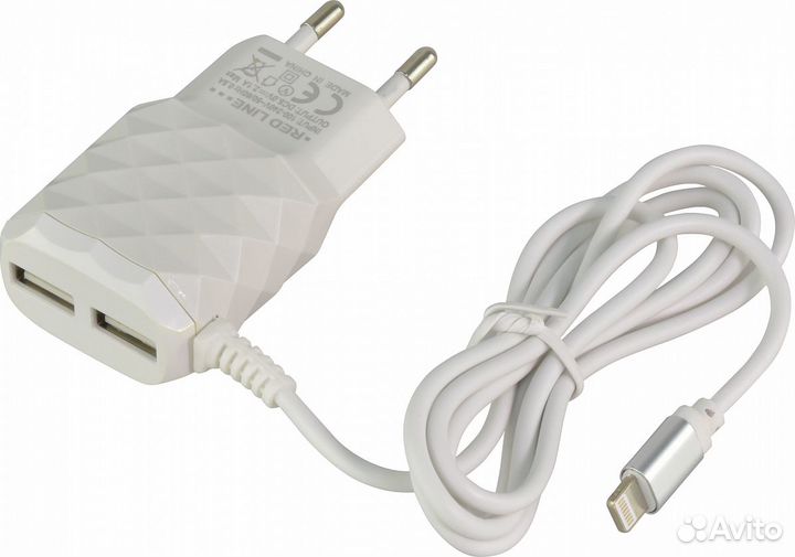 Зарядное устройство Red Line Apple Lightning 2.1a