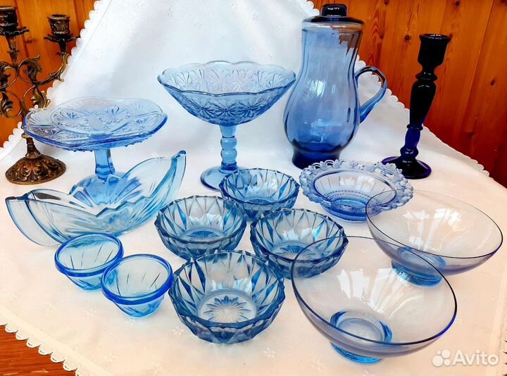 Набор посуды цветное стекло СССР