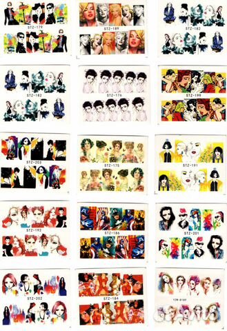 Наклейки для ногтей. Люди/лица