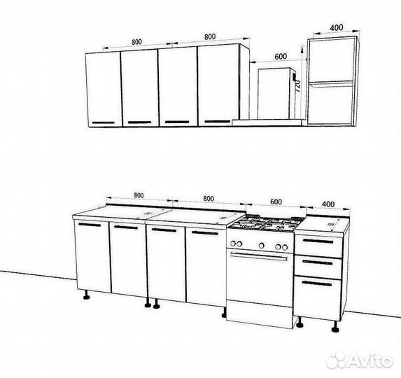 Модульный кухонный гарнитур 