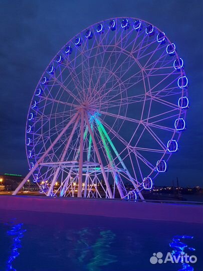 Вечерняя Казань с колесом обозрения