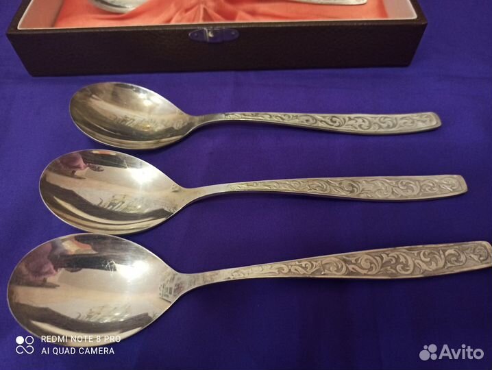 Ложки столовые СССР, мнц, мельхиор, набор 6 шт