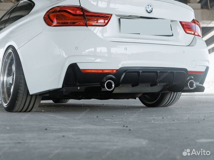 Диффузор BMW 4 F32 F36 1+1 черный матовый