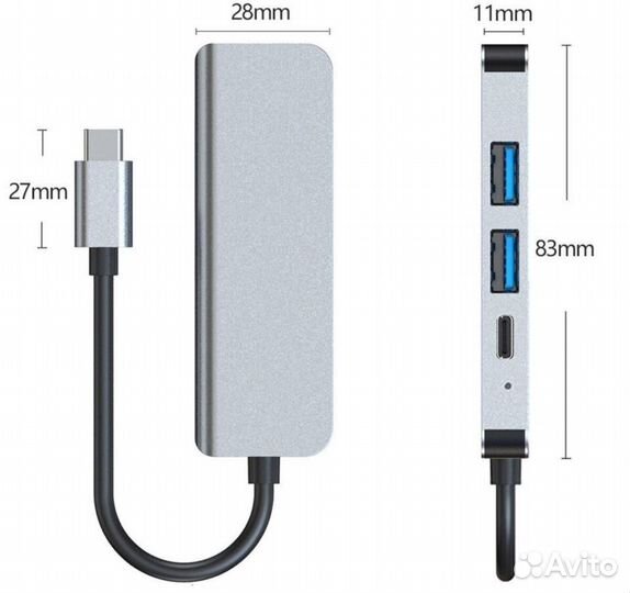 USB HUB разветвитель 4в1 Mivo