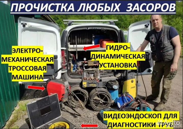 Прочистка канализации Чистка Замена насоса скважин