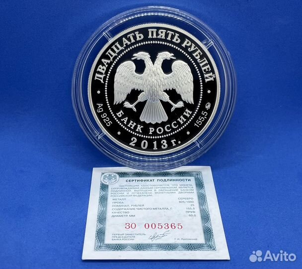 25 рублей 2013 год А.С. Шеин (Серебро)