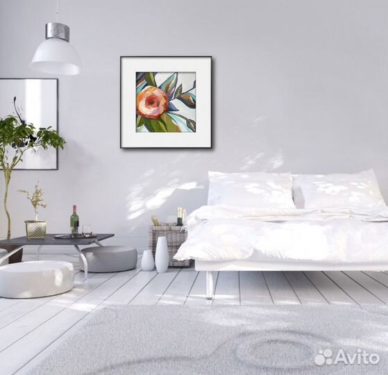 Интерьерная карина маслом. Красные цветы