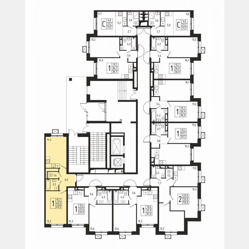 1-к. квартира, 40,5 м², 1/10 эт.
