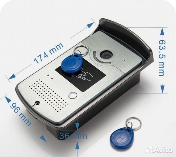 Домофон цвет (монитор+вызыв. панель) с брелоками