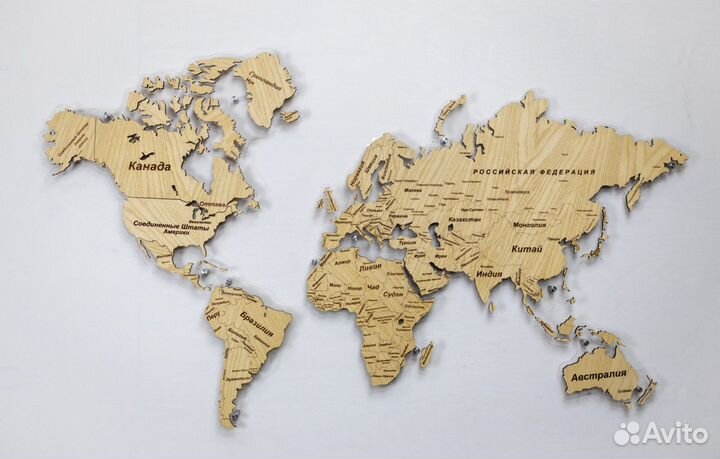 Деревянные карты мира